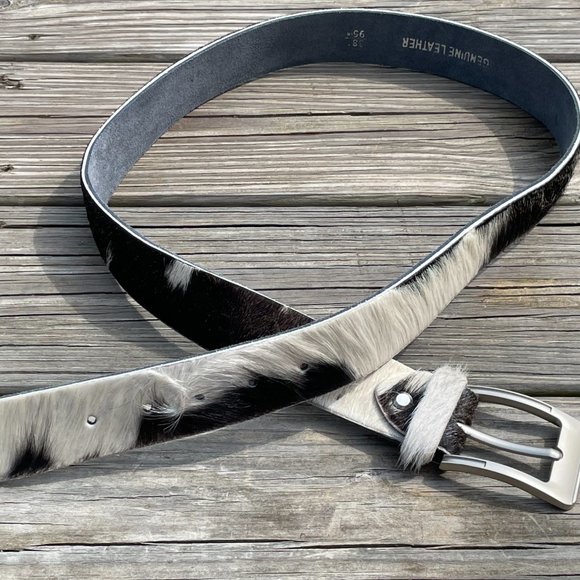 Original COWHIDE BELTS with Full Grain Leather Backside Unisex 100% Real Cowhide - Picture 2 of 15